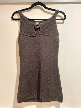 Coastal cowgirl vintage  Brown Knit , sleeveless camisole western boho chic M
